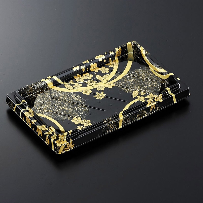 中央化学 寿司容器 HSはこ折り 本体 10-2 松月BK-BK 50枚/袋（ご注文単位12袋）【直送品】