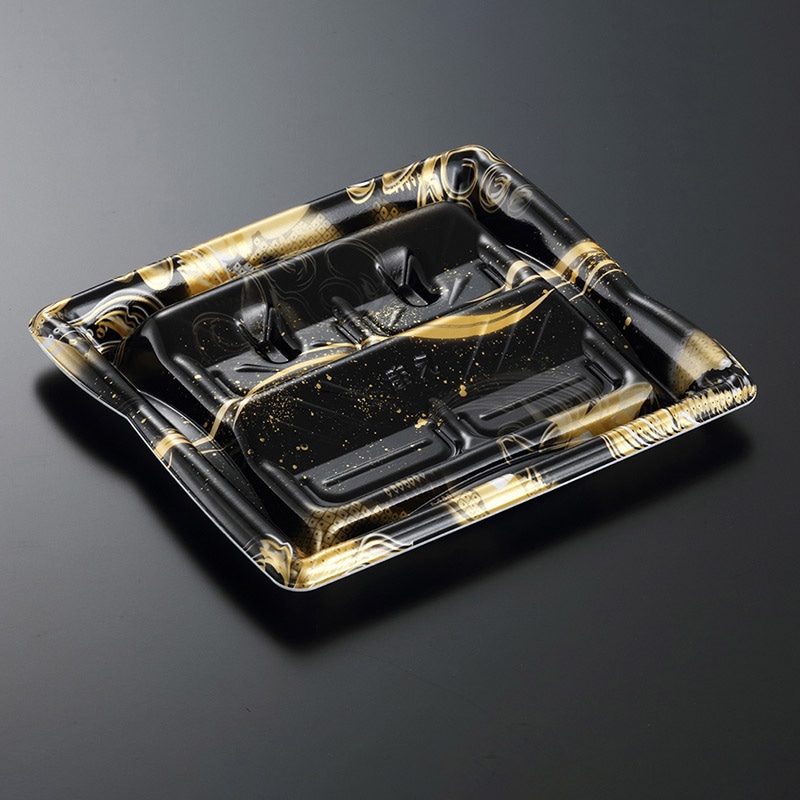 中央化学 刺身容器 雲海 本体 20-18 クレアBK 50枚/袋（ご注文単位18袋）【直送品】