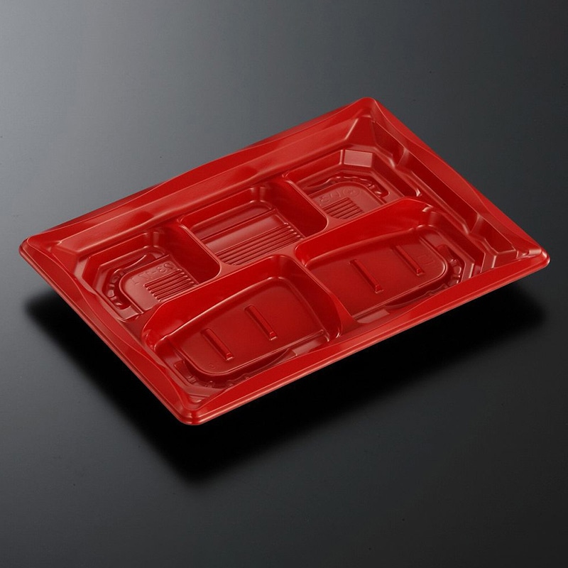 中央化学 弁当容器 CTいろは 本体 23-17I 赤-BK 50枚/袋（ご注文単位16袋）【直送品】