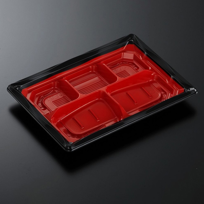 中央化学 弁当容器 CTいろは 本体 23-17I 赤黒-BK 50枚/袋（ご注文単位16袋）【直送品】