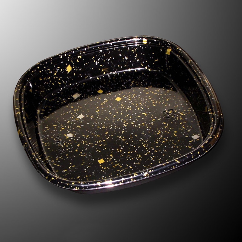 中央化学 寿司容器 角桶 本体 20 黒金箔-BK 10枚/袋(ご注文単位24袋)【直送品】