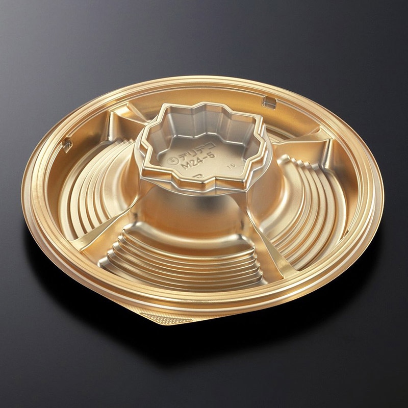 中央化学 オードブル容器 デリデコ 本体 M24-5 G-BK 20枚/袋（ご注文単位18袋）【直送品】