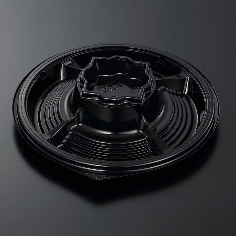 中央化学 オードブル容器 デリデコ 本体 M24-5 黒-BK 20枚/袋（ご注文単位18袋）【直送品】