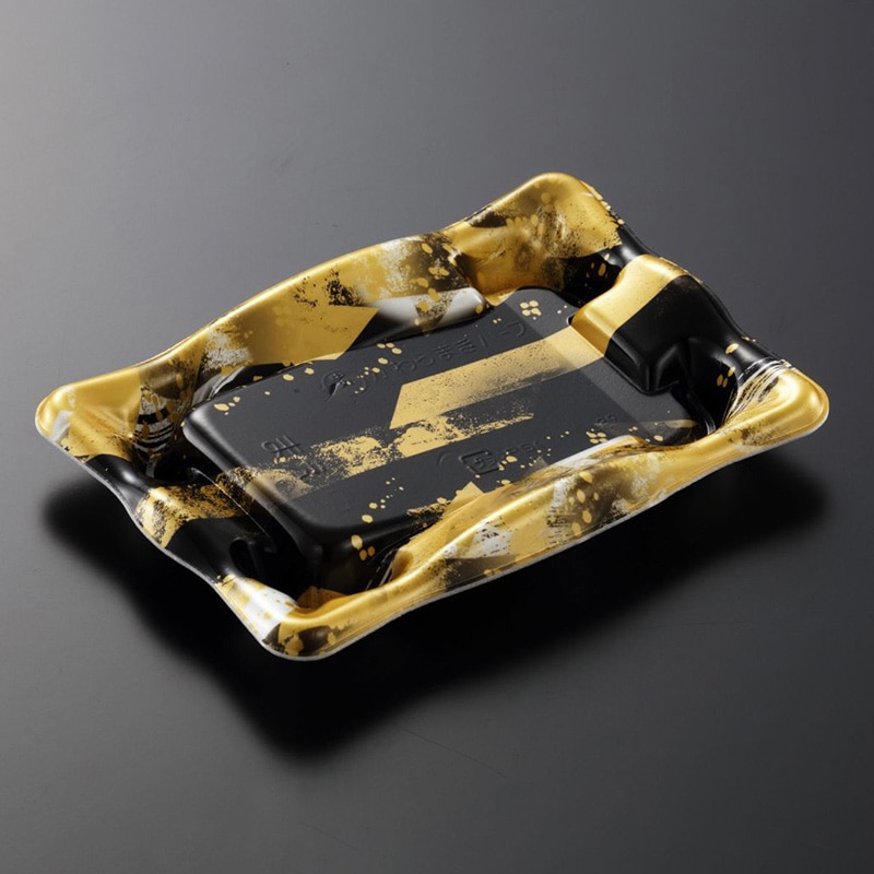 中央化学 寿司容器 かわら 本体 巻ハーフ 金城BK 50枚/袋（ご注文単位18袋）【直送品】