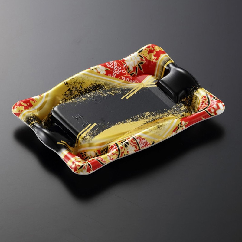 中央化学 寿司容器 かわら 本体 巻ハーフ 京善R 50枚/袋（ご注文単位18袋）【直送品】