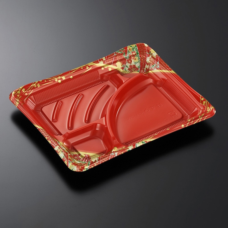 中央化学 弁当容器 CTはずみ 本体 K24-20C 巴LR-BK 50枚/袋(ご注文単位12袋)【直送品】