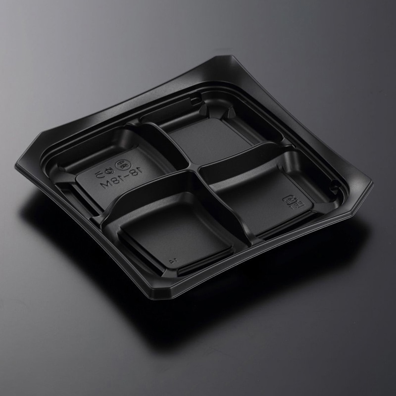 中央化学 惣菜容器 CTゆう 本体 18-18M BK 50枚/袋(ご注文単位18袋)【直送品】