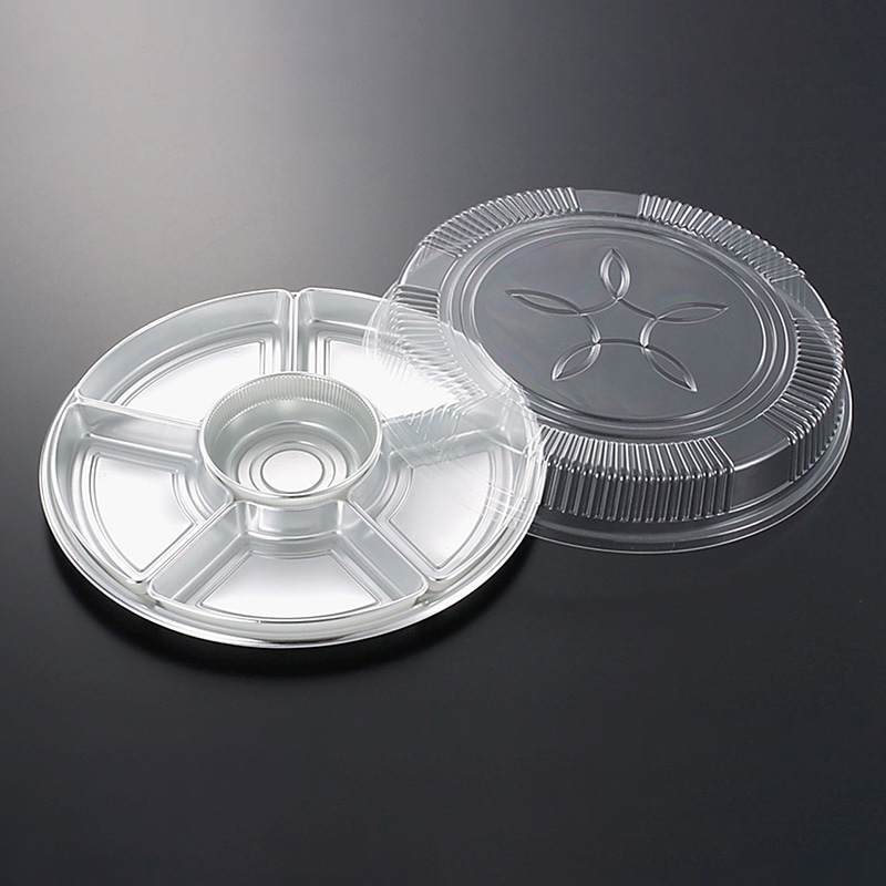 中央化学 オードブル容器 DXオードブル 4点セット 丸2 W 20個/袋(ご注文単位3袋)【直送品】