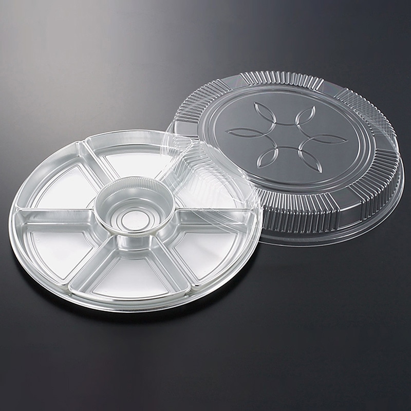 中央化学 オードブル容器 DXオードブル 4点セット 丸3 W 20セット/袋(ご注文単位3袋)【直送品】