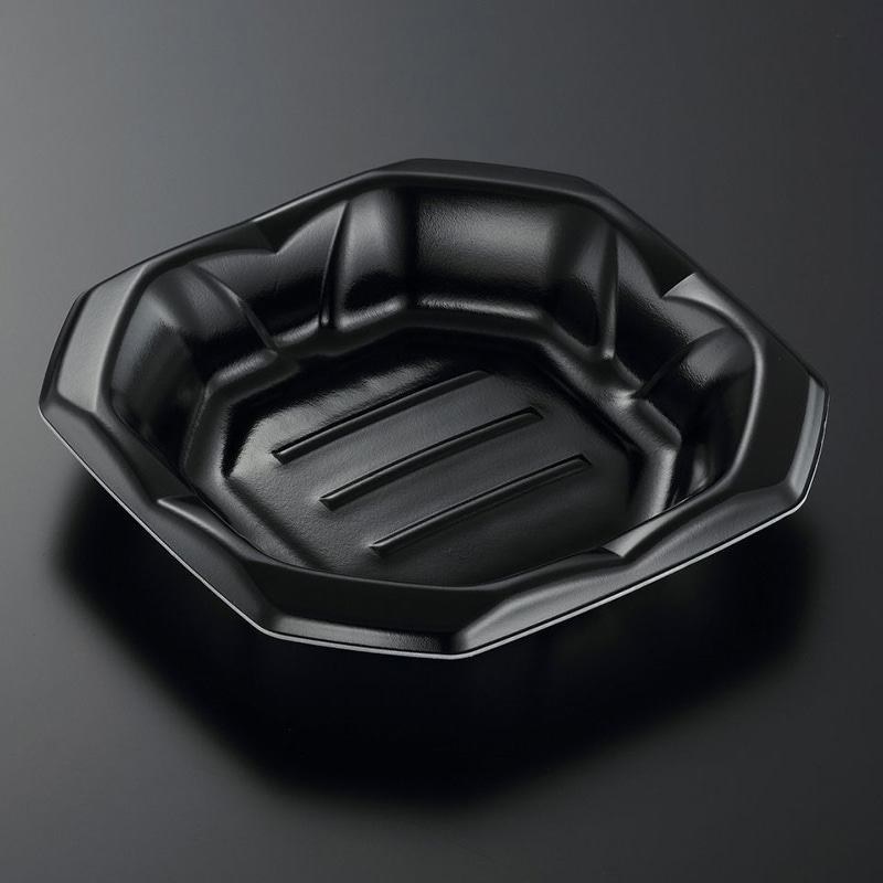 中央化学 精肉トレー 波音桶 20-20F 黒 50枚/袋（ご注文単位12袋）【直送品】