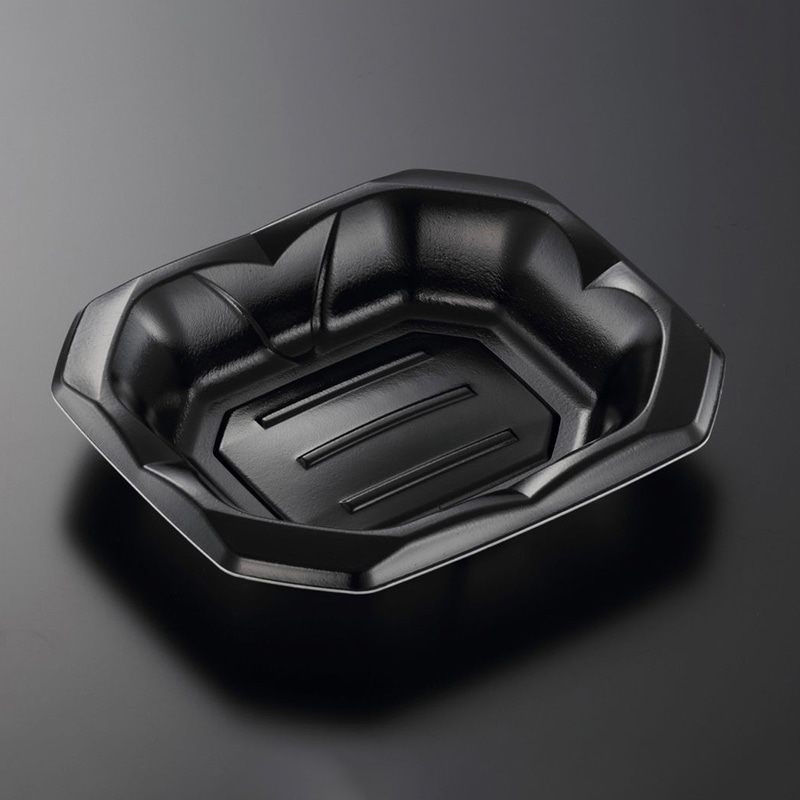 中央化学 精肉トレー 波音桶 20-17F 黒 50枚/袋（ご注文単位12袋）【直送品】