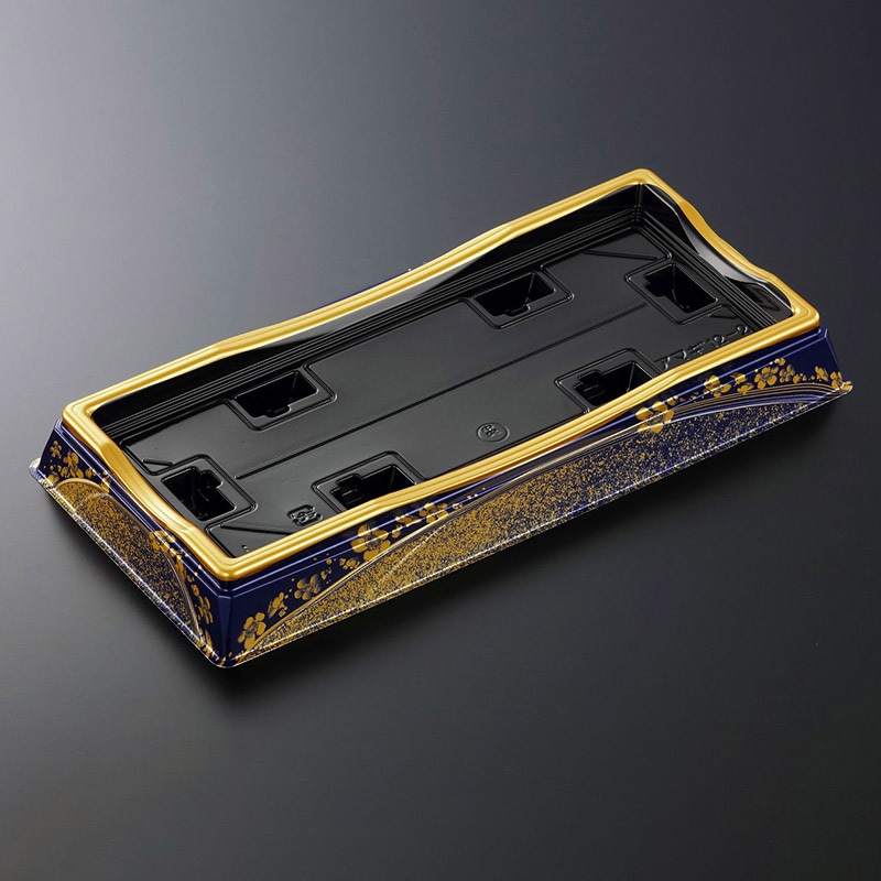 中央化学 寿司容器 HS天城 本体 12-2 まきえ紺-BK 50枚/袋（ご注文単位6袋）【直送品】