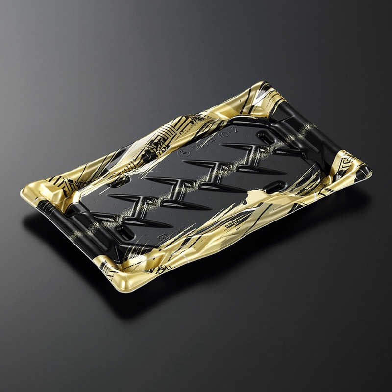 中央化学 寿司容器 剣 本体 10-2 風神BK 50枚/袋(ご注文単位16袋)【直送品】