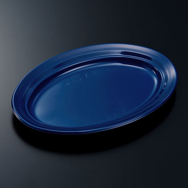 中央化学 軽食容器 CT沙楽 本体 M27-18 紺-BK 50枚/袋(ご注文単位8袋)【直送品】