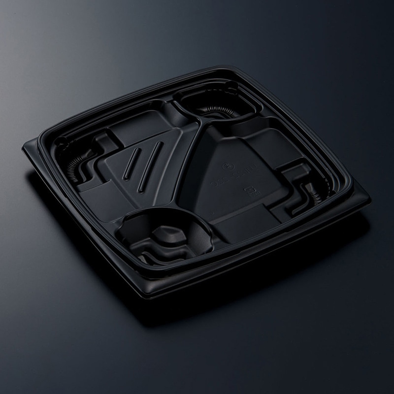 中央化学 弁当容器 CTリル 本体 22-22C BK 50枚/袋(ご注文単位12袋)【直送品】