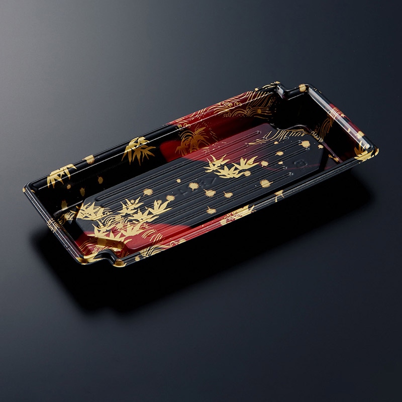 中央化学 刺身容器 かく鉢 本体 24-11 竹霞R-BK 50枚/袋（ご注文単位20袋）【直送品】