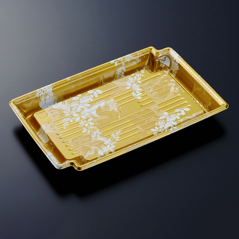 中央化学 刺身容器 かく鉢 本体 24-16 みずえ金-BK 50枚/袋（ご注文単位12袋）【直送品】