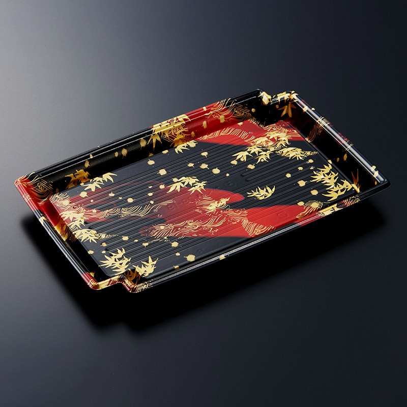 中央化学 刺身容器 かく鉢 本体 29-19 竹霞R-BK 15枚/袋（ご注文単位20袋）【直送品】