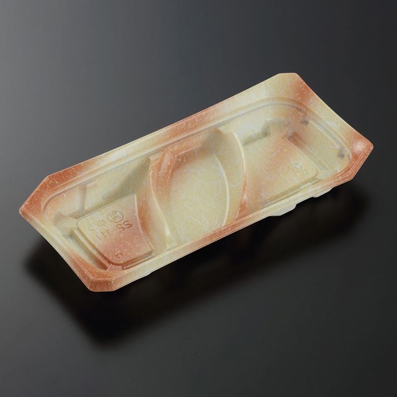 中央化学 惣菜容器 CTゆう 本体 22-11T 絵巻OR 50枚/袋(ご注文単位24袋)【直送品】