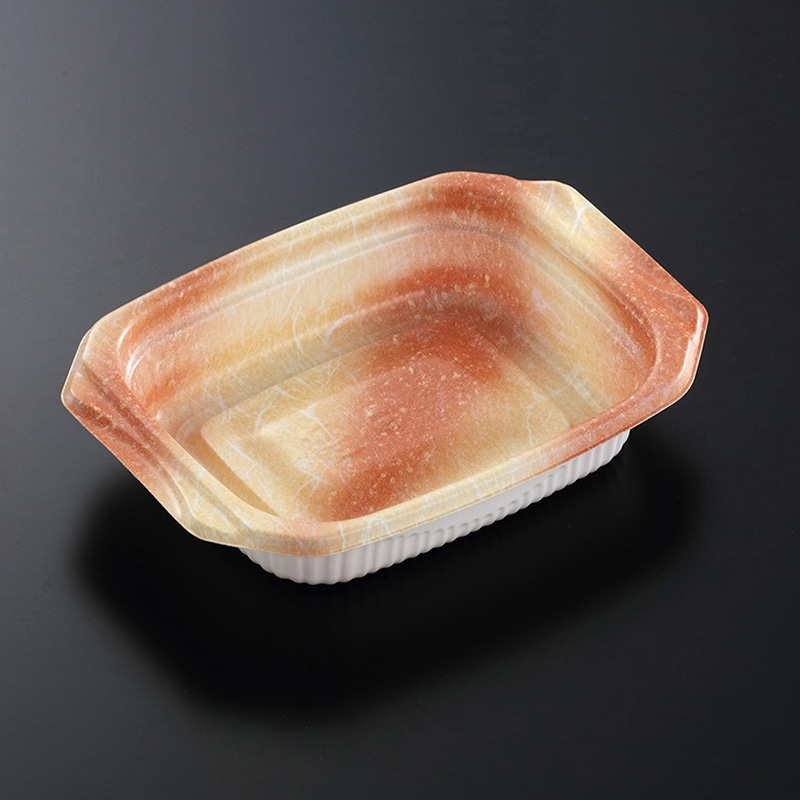 中央化学 惣菜容器 SDビストロPAN 本体 18-13 絵巻OR 50枚/袋(ご注文単位15袋)【直送品】