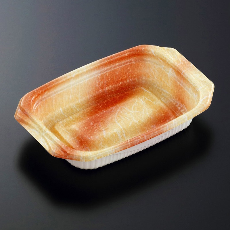 中央化学 惣菜容器 SDビストロPAN 本体 20-13 絵巻OR 50枚/袋(ご注文単位12袋)【直送品】