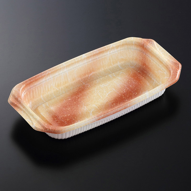 中央化学 惣菜容器 SDビストロPAN 本体 25-13 絵巻OR 50枚/袋(ご注文単位12袋)【直送品】