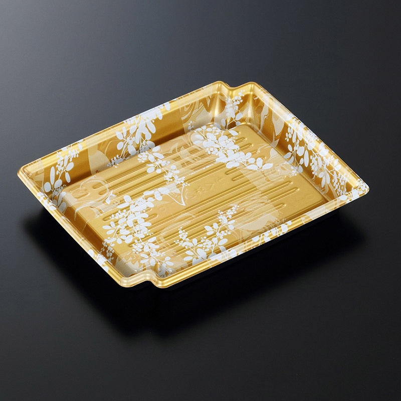 中央化学 刺身容器 かく鉢 本体 20-16 みずえ金-BK 50枚/袋（ご注文単位16袋）【直送品】