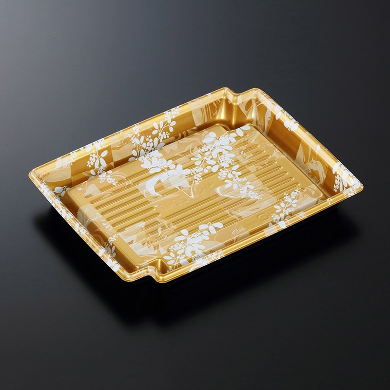 中央化学 刺身容器 かく鉢 本体 22-17 みずえ金-BK 50枚/袋（ご注文単位16袋）【直送品】