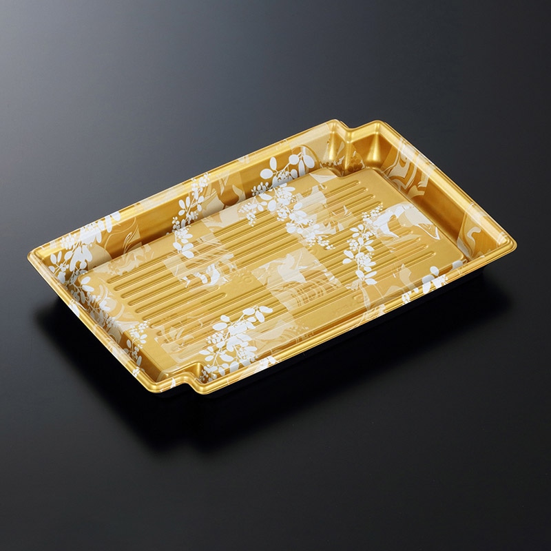 中央化学 刺身容器 かく鉢 本体 26-17 みずえ金-BK 50枚/袋（ご注文単位12袋）【直送品】