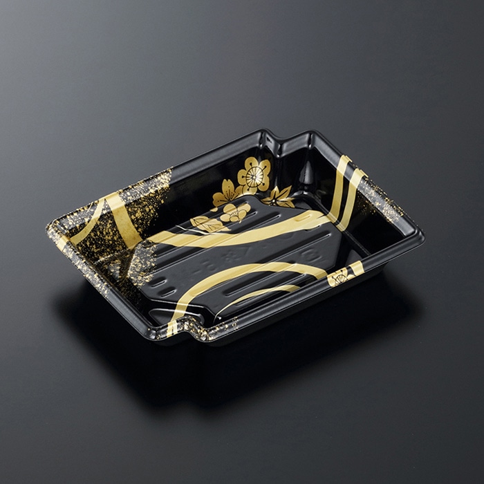 中央化学 刺身容器 かく鉢 本体 15-11 松月BK-BK 50枚/袋（ご注文単位24袋）【直送品】