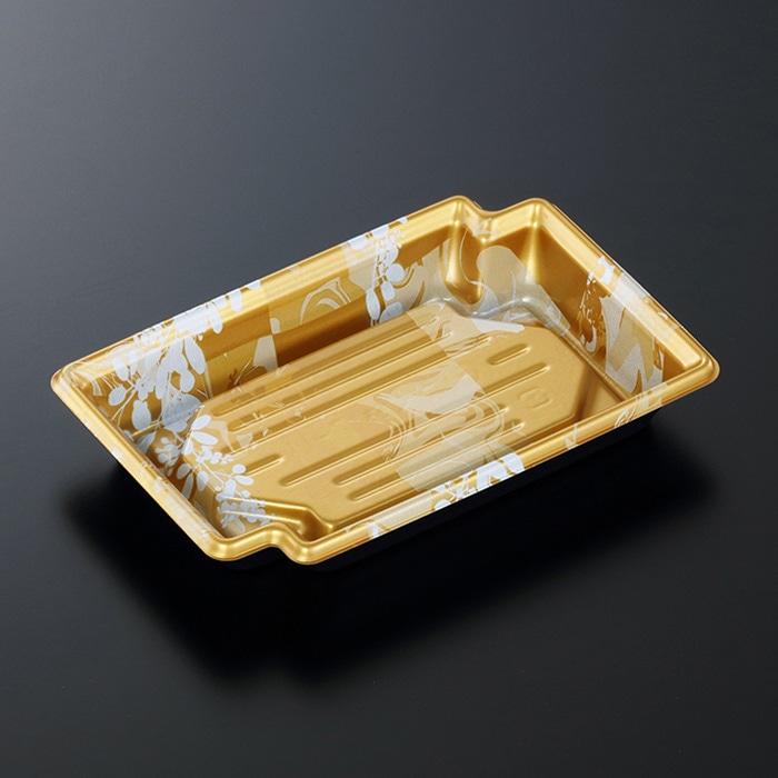 中央化学 刺身容器 かく鉢 本体 17-11 みずえ金-BK 50枚/袋（ご注文単位24袋）【直送品】