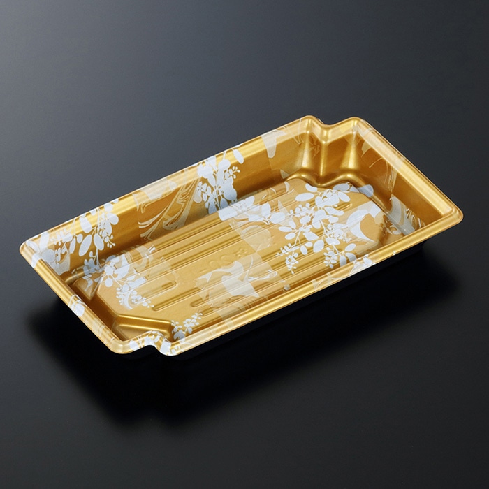 中央化学 刺身容器 かく鉢 本体 20-11 みずえ金-BK 50枚/袋（ご注文単位24袋）【直送品】