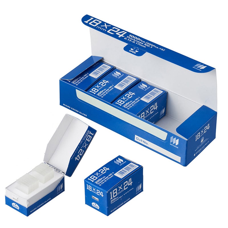 角カバーグラス No.1 18×24 200枚×5箱 C018241 1個(ご注文単位1個)【直送品】