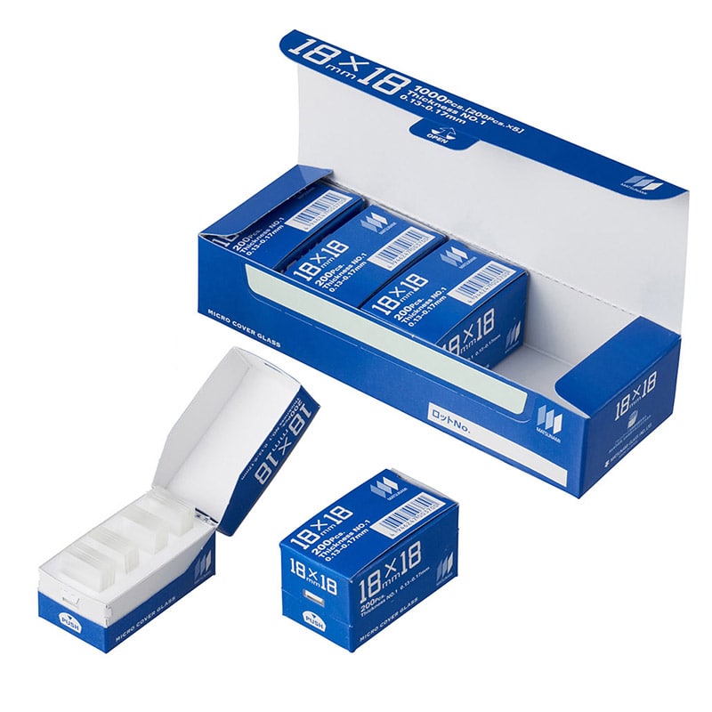 角カバーグラス No.1 18×18 C218181 200枚×5箱 1個(ご注文単位1個)【直送品】