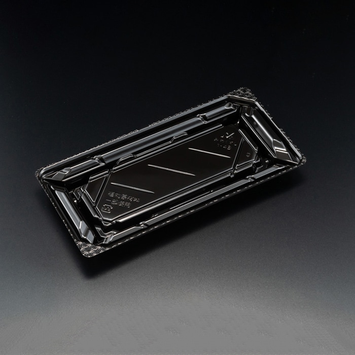 リスパック 寿司容器　バイオPET　美枠寿司　本体 1-4B FAPR060　黒 50枚/袋（ご注文単位16袋）【直送品】