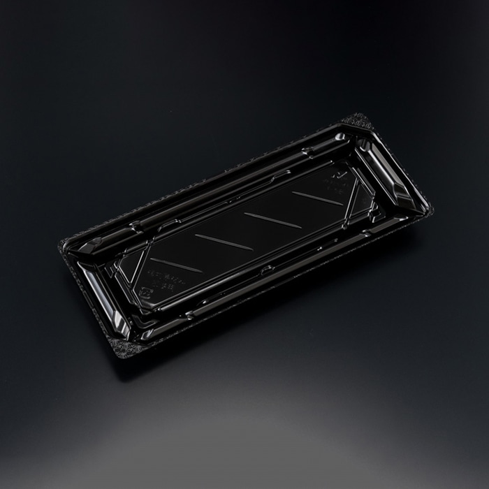 リスパック 寿司容器　バイオPET　美枠寿司　本体 1-5B FAPR090　黒 50枚/袋（ご注文単位16袋）【直送品】