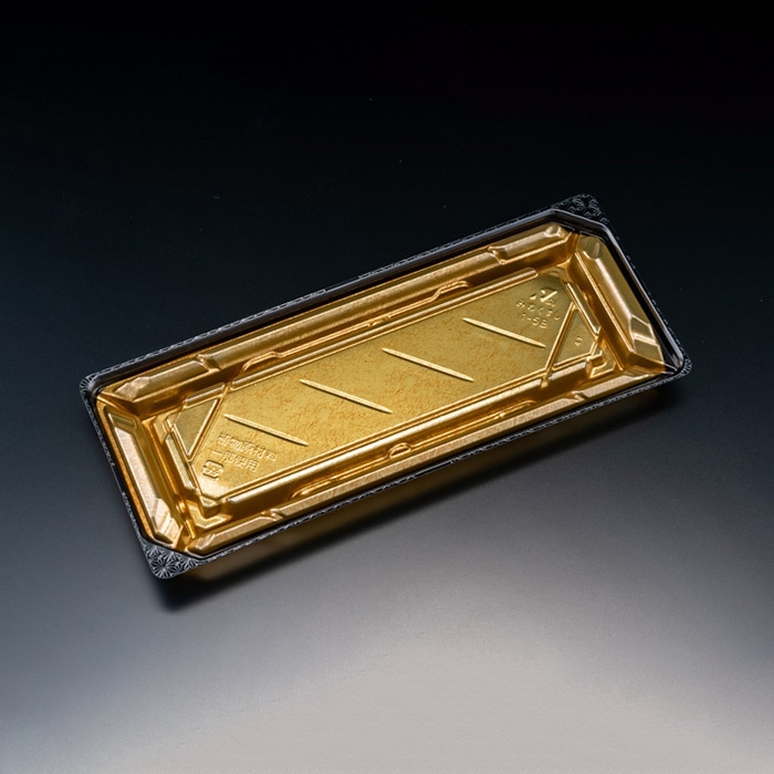 リスパック 寿司容器　バイオPET　美枠寿司　本体 1-5B FAPR091　箔おし金 50枚/袋（ご注文単位16袋）【直送品】