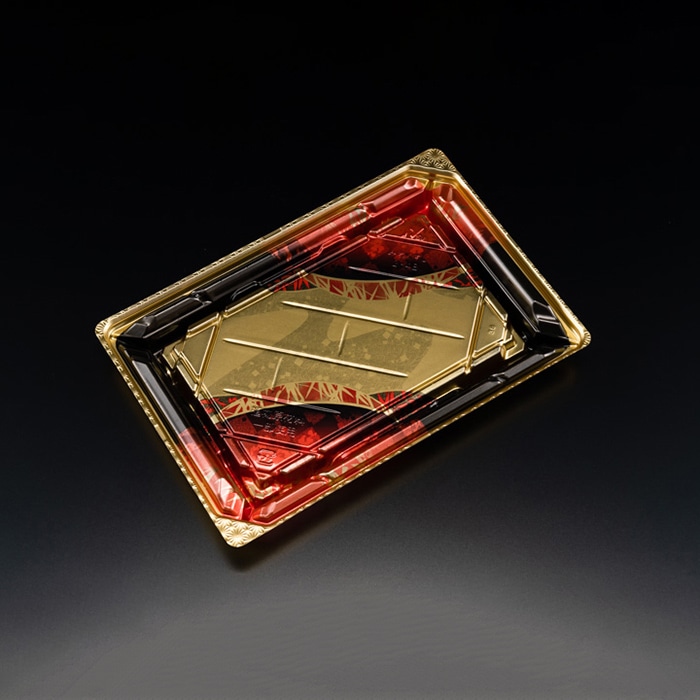 リスパック 寿司容器　バイオPET　美枠寿司　本体 2-4B FAPR272　あでやか赤 50枚/袋（ご注文単位12袋）【直送品】