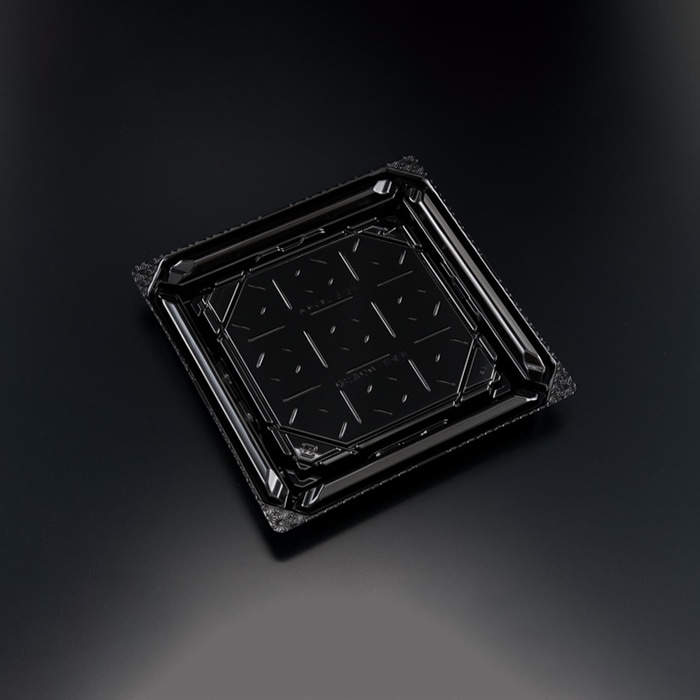 リスパック 寿司容器　バイオPET　美枠寿司　本体 3-3B FAPR420　黒 50枚/袋（ご注文単位12袋）【直送品】