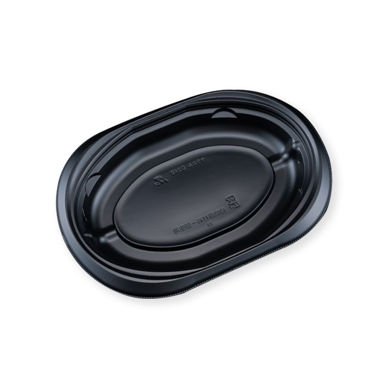 リスパック プレート容器 バイオデリカ サラエル D24B 本体 黒 50枚/袋