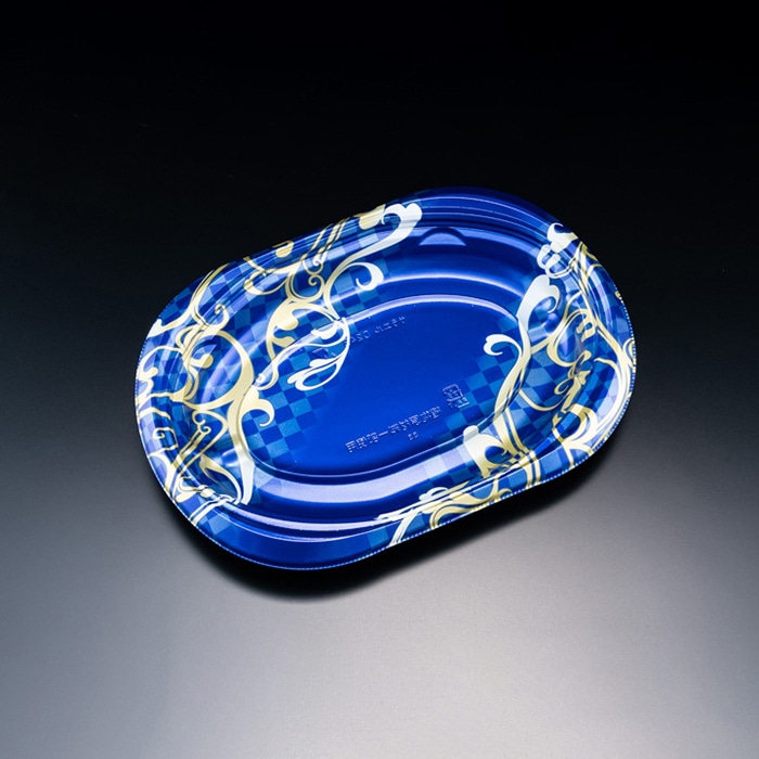 リスパック 惣菜容器　バイオデリカサラエル　本体 D24　B RHBL203　K-エマブルー 50枚/袋（ご注文単位12袋）【直送品】