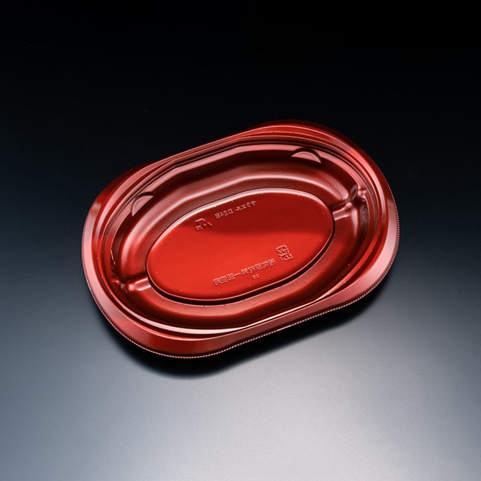 リスパック 惣菜容器　バイオデリカサラエル　本体 D24　B RHBL205　K-ソワレレッド 50枚/袋（ご注文単位12袋）【直送品】