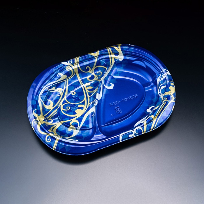 リスパック 惣菜容器　バイオデリカサラエル　本体 D24　B2S RHBL243　K-エマブルー 50枚/袋（ご注文単位12袋）【直送品】