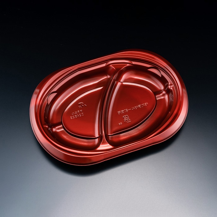 リスパック 惣菜容器　バイオデリカサラエル　本体 D24　B2S RHBL245　K-ソワレレッド 50枚/袋（ご注文単位12袋）【直送品】