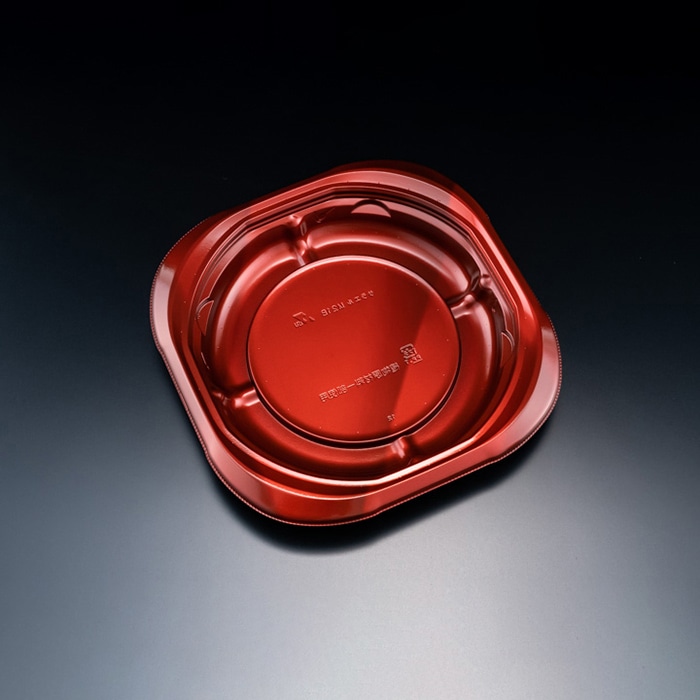 リスパック 惣菜容器　バイオデリカサラエル　本体 M21　B RHBL505　K-ソワレレッド 50枚/袋（ご注文単位8袋）【直送品】