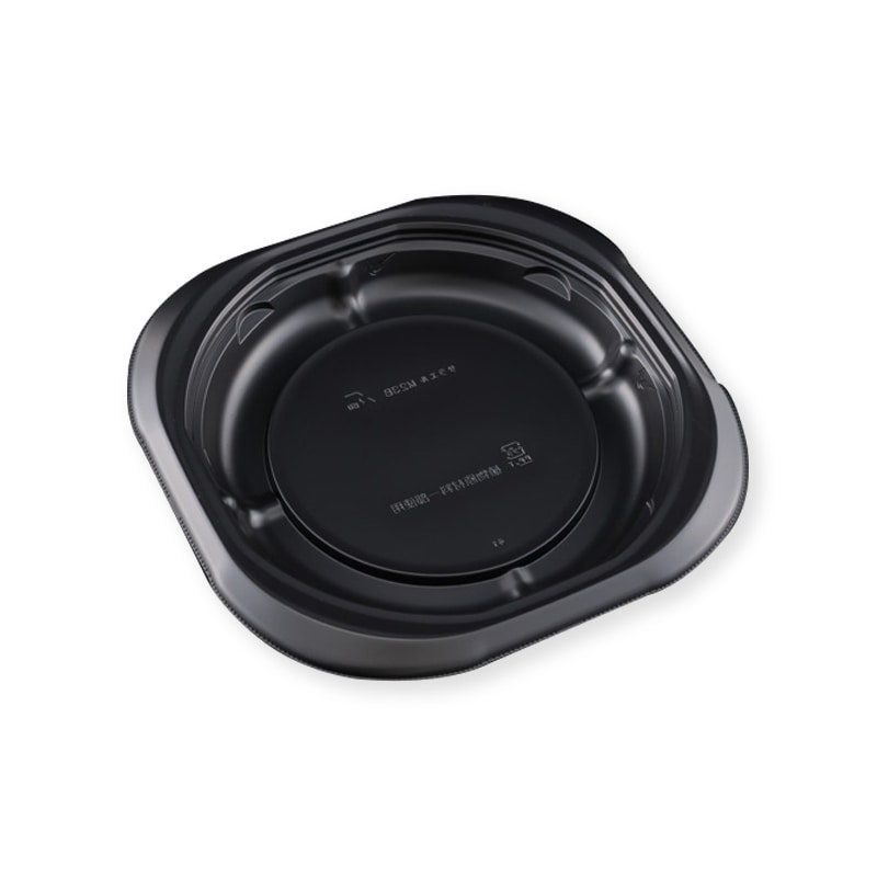 リスパック プレート容器 バイオデリカ サラエル M23B 本体 黒 50枚/袋