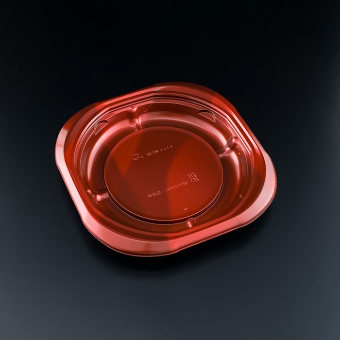 リスパック 惣菜容器　バイオデリカサラエル　本体 M23　B RHBL605　K-ソワレレッド 50枚/袋（ご注文単位8袋）【直送品】