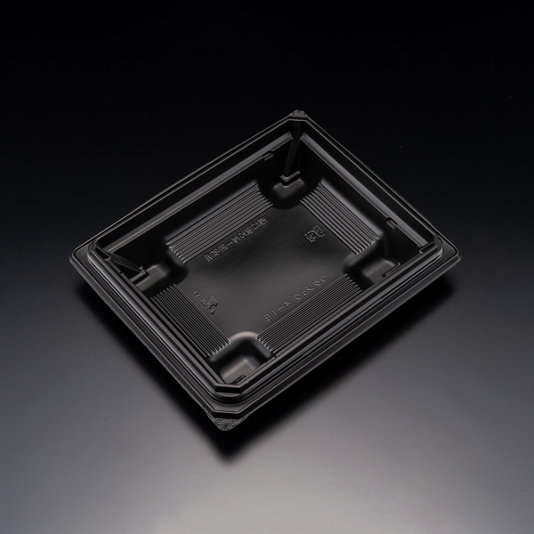 リスパック お重容器 バイオデリカ 枠重 本体 4-1B 黒 RHBN402 50枚/袋(ご注文単位16袋)【直送品】