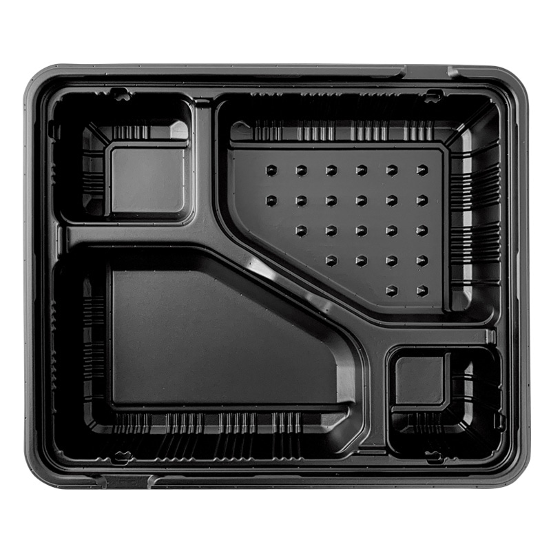 リスパック 弁当容器　バイオデリカやすらぎ　本体 80-2B RHDT402　黒 50枚/袋（ご注文単位8袋）【直送品】