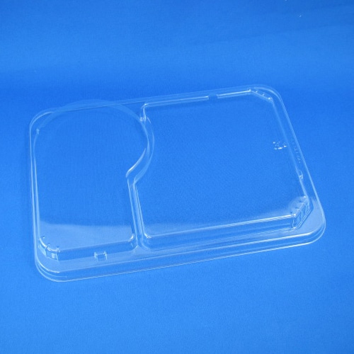 リスパック 冷麺セット容器 割り子 外嵌合蓋 15 クリアー防曇 RRAI709 100枚/袋(ご注文単位6袋)【直送品】